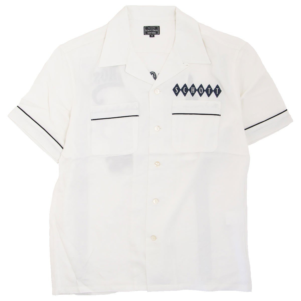 Schott BOWLING SS SHIRT 半袖 刺繍 ボーリングシャツ Schott｜BOWLING SS SHIRT'LEATHER JACKET MAKES A MAN